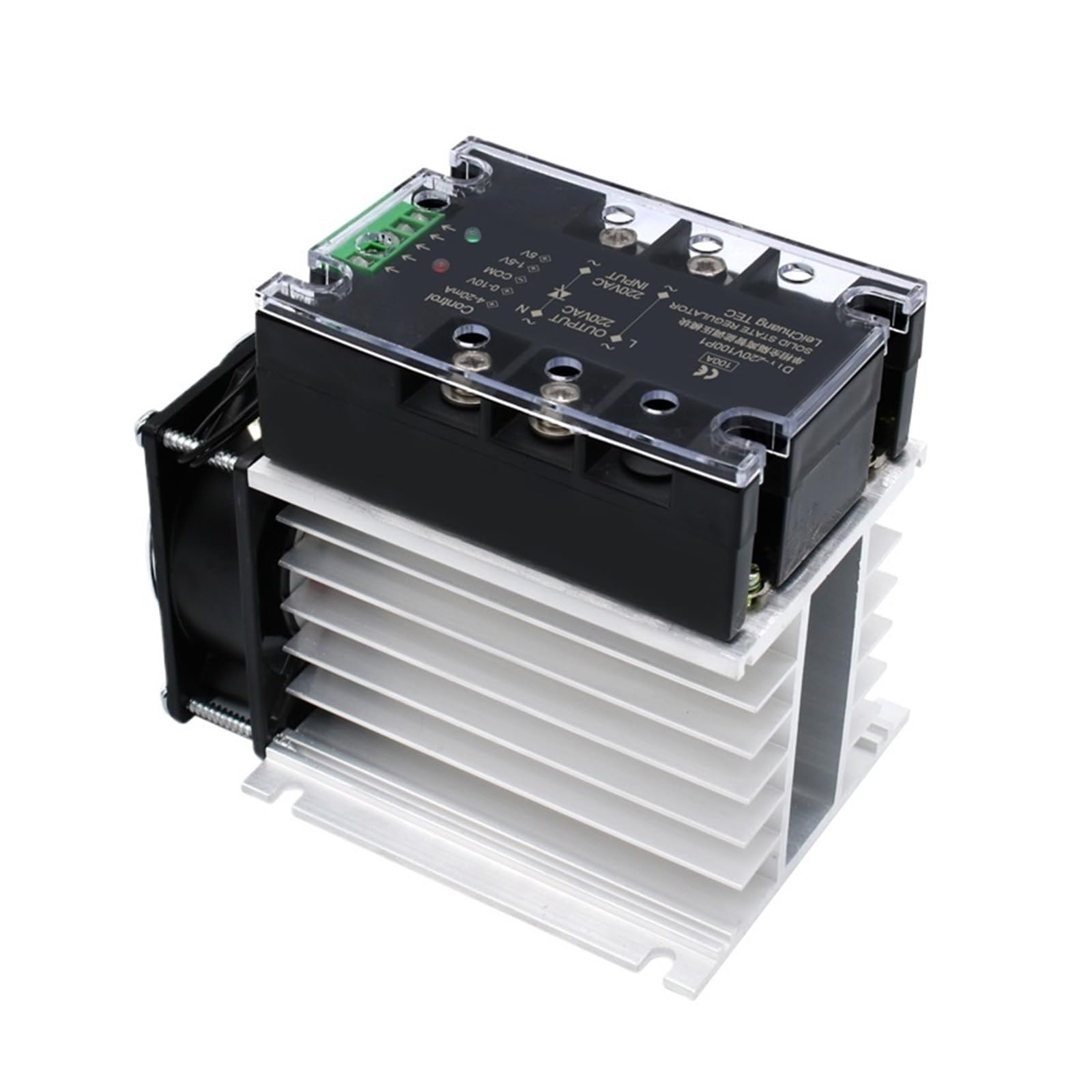 Relè a stato solido Modulo regolatore di tensione CA monofase con isolamento completo migliorato 220V 380V 100A 120A Modulo regolatore di potenza con dissipatore di calore(120A,220V)