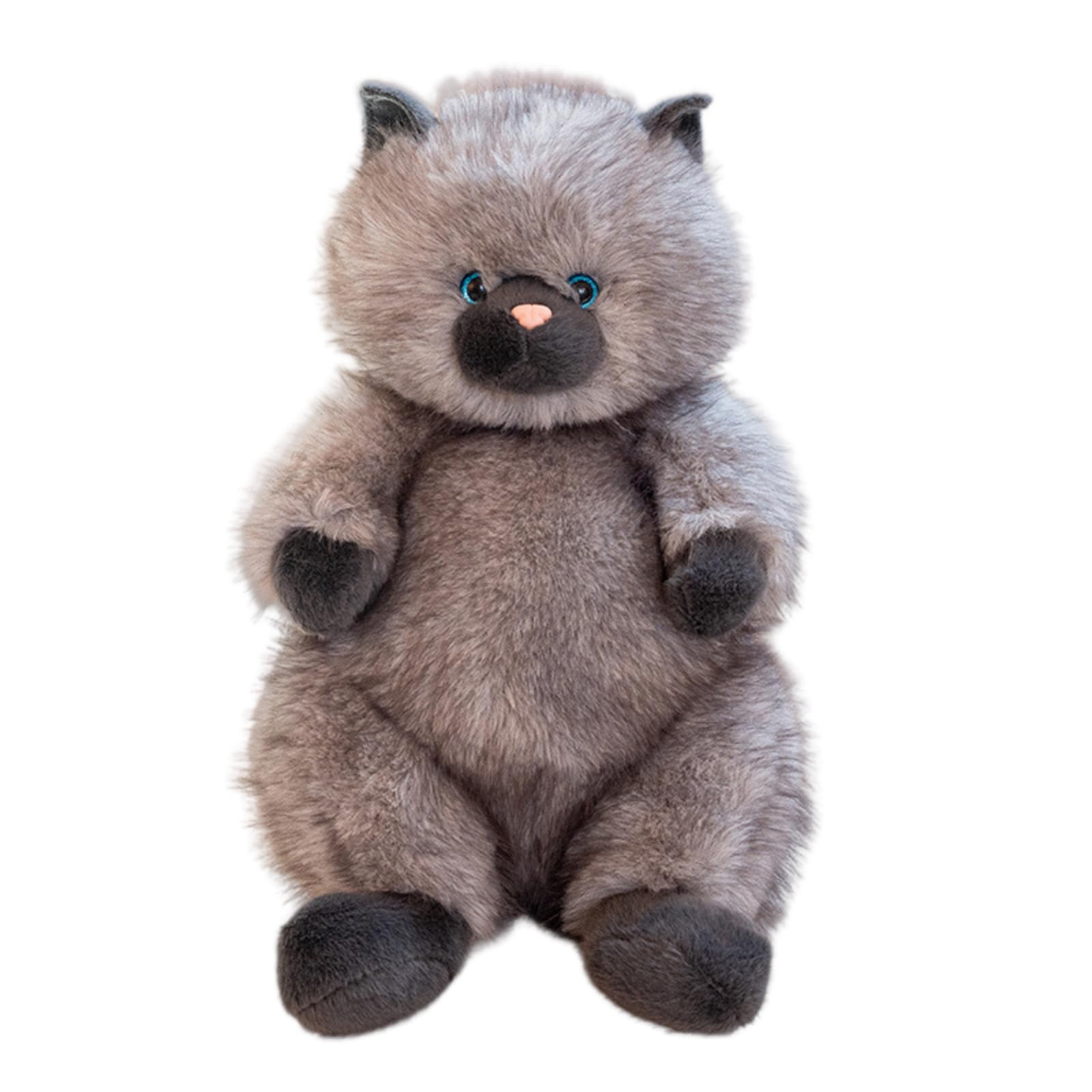Langhaar Siam Katze Plüschtier, Weiches Flauschiges Katzen Kuscheltier, 28/40/50 cm Stofftier Schlafkissen, Geschenk für Mädchen Kinder & Erwachsene (50cm,HUI)