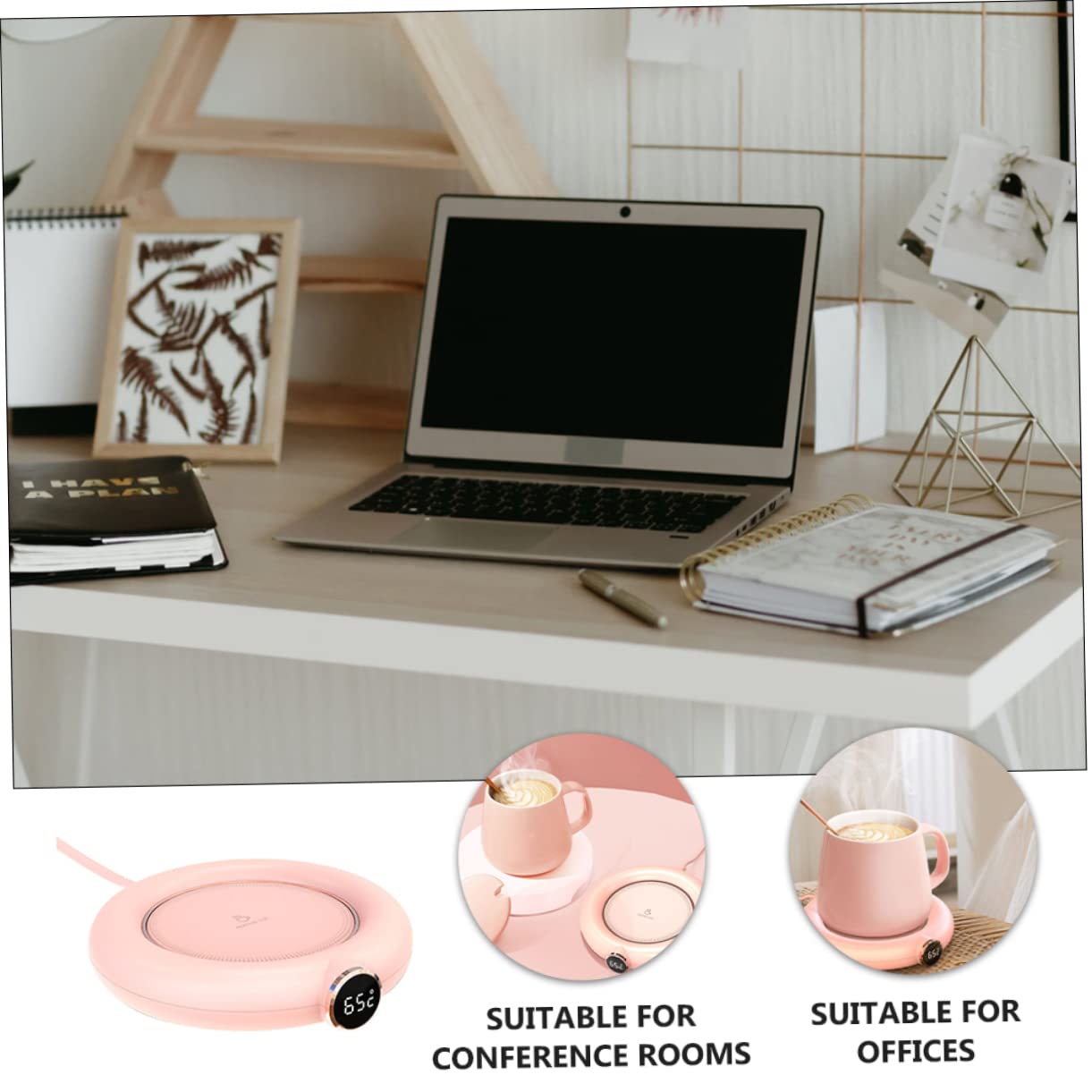 Posavasos Calentador de Tazas Carga USB, Temperatura Constante 55℃-75℃, Apagado 8 H, para Café y Chocolate Caliente en Casa u Oficina