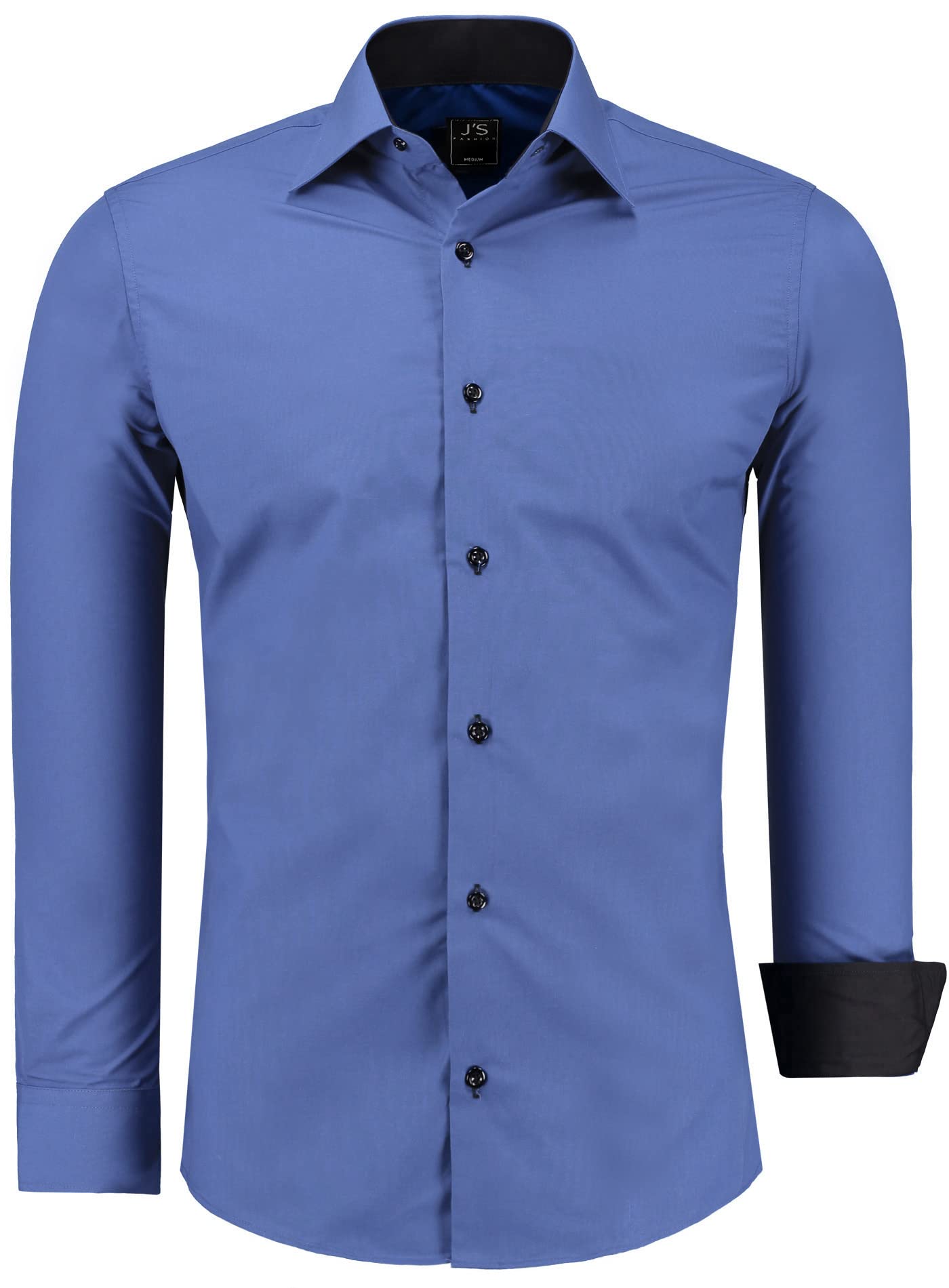 J'S FASHION Camicia da Uomo a Maniche Lunghe, Slim Fit, Facile da Stirare, Taglie UE: dalla S alla 6XL