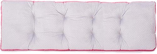 Miniatura 4 de Cojín de banco, cojines de banco con mechones antideslizantes para columpio, almacenamiento de zapatos, asiento de ventana (45" x 18", rosa)