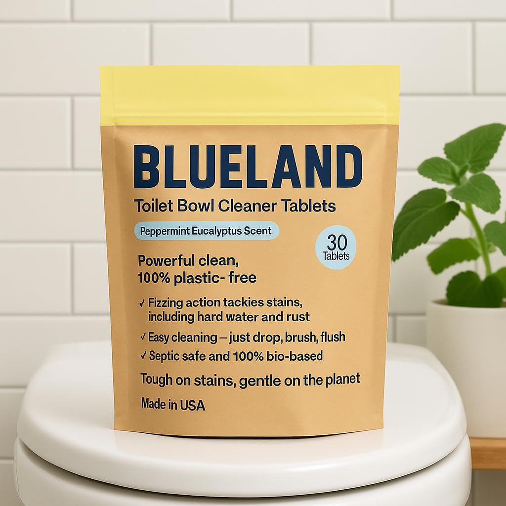 BLUELAND Toilet Bowl Cleaner Tablets. Peppermint Eucalyptus Scent. 30 Tablets.