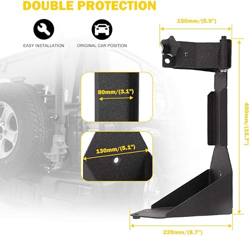 Miniatura 2 de AUXMART Soporte de gato de elevación alta trasera para Jeep Wrangler JL Off-Road Jack Bracket 2018, 2019, 2020, 2021 (no apto para JK)