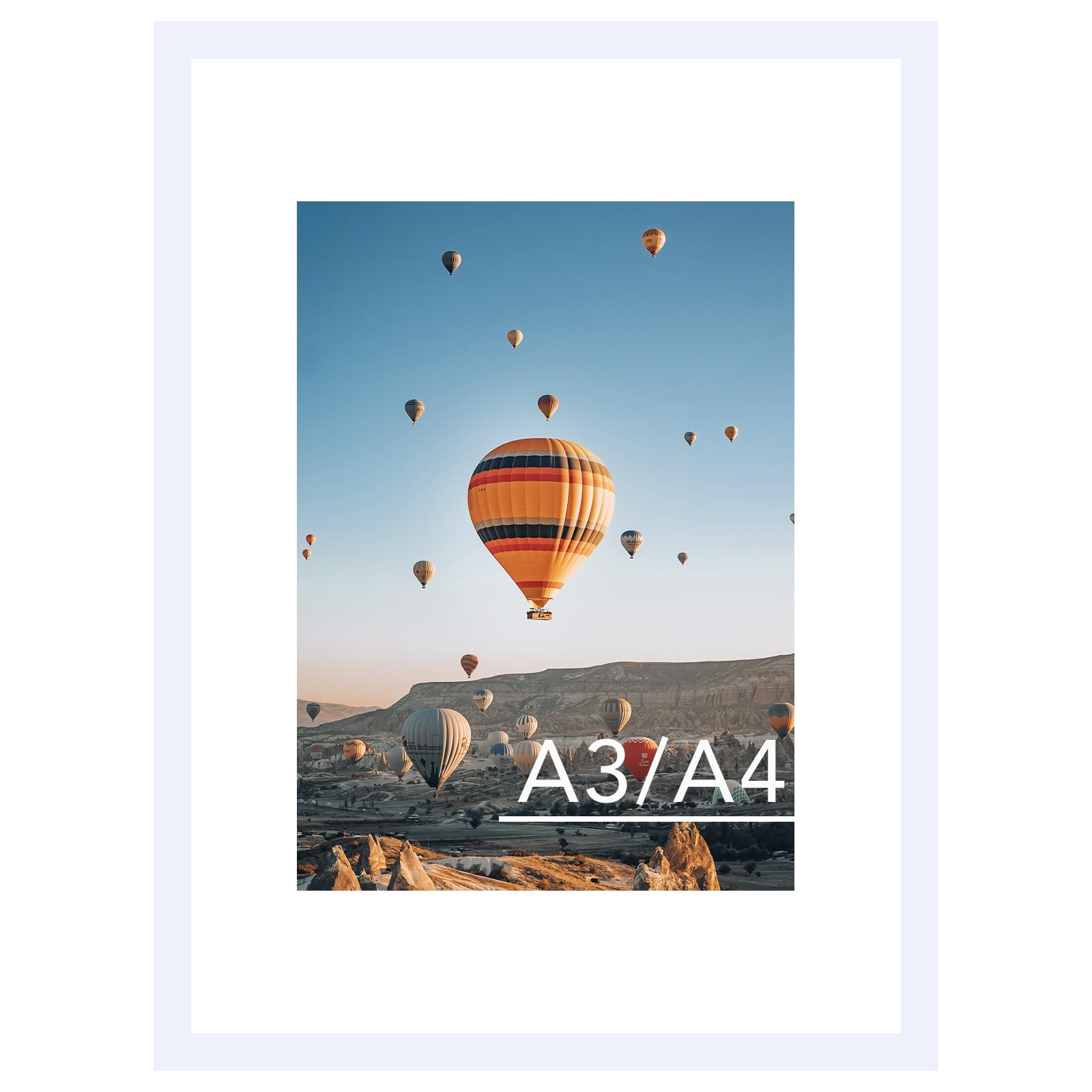 JCJMY 11.7x16.5 A3 Picture Frame White with 8.3x11.7 A4 Mat, Display Photo 8.3x11.7 with Mat or 11.7 x 16.5 Without Mat, Wall Hanging Large Frame with Plexiglass, White