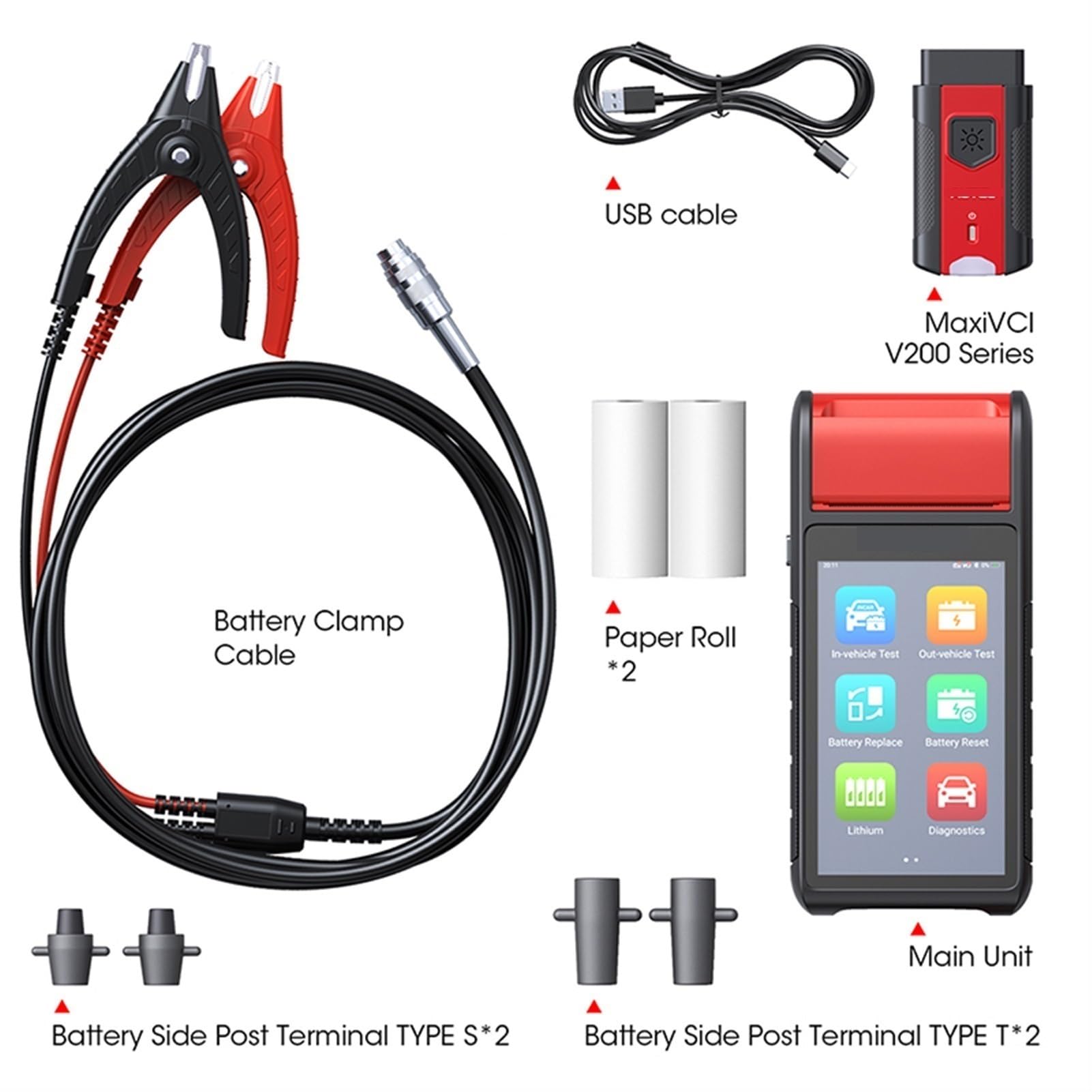 BT608E Probador de batería Analizador de Sistema eléctrico con Impresora Todos los diagnósticos del Sistema Herramientas actualizadas BT508 / BT506