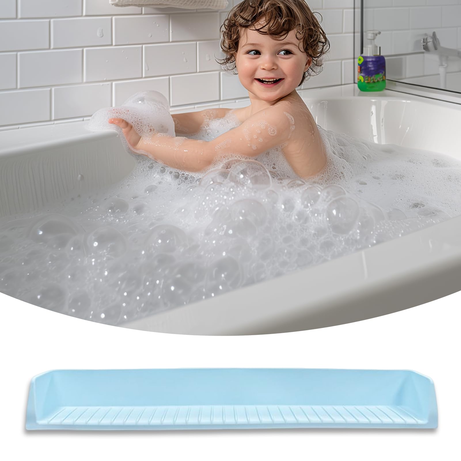 Paraspruzzi per vasca da bagno con ventose in silicone, barriera | Organizer per giocattoli per assistenti, asili e bagni