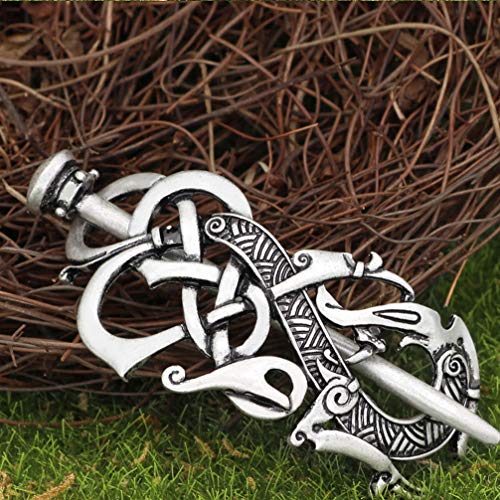 Lurrose Viking Hairpin Retro Hair Slide Clip with Stick for Women Girls Vintage Metal Hair Accessories Elegant Styling Hairpins - Image 4