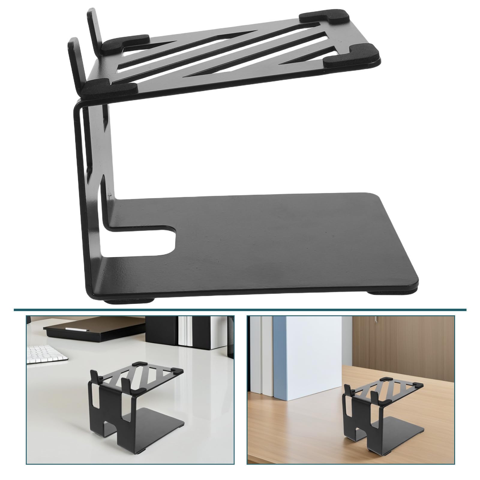 SHERCHPRY Soporte de Altavoz de Escritorio 18,5x13x14 de Hierro Negro
