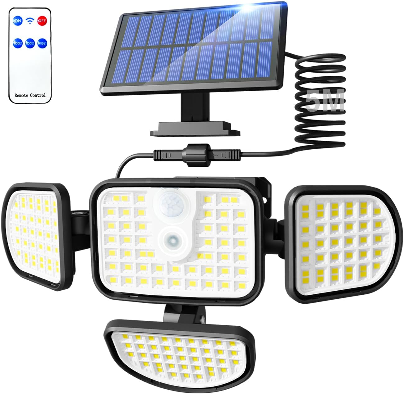 Solar Motion Sensor Light Outdoor, 169 LED Solar Flood Lights Outdoor 4