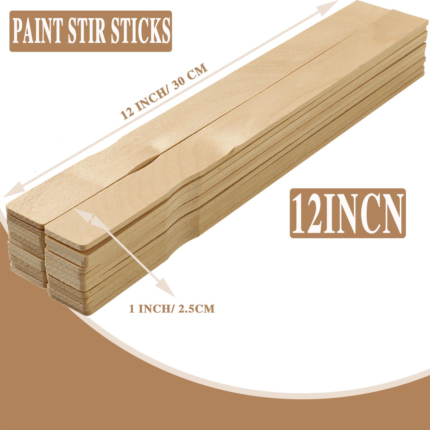 12 Inch Wooden Paint Stir Sticks, 10 Pack - For Mixing Paint, Resin, Gardening Labels, Crafting - View #9