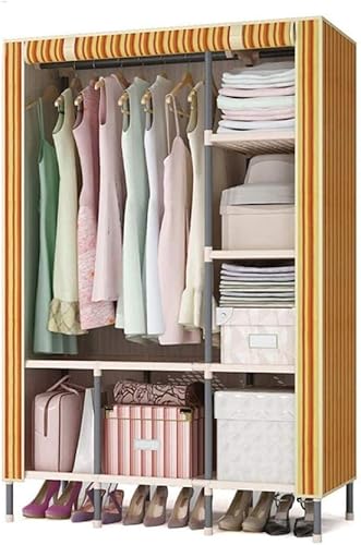 Armario simple y moderno con tubo de acero para adultos dormitorio para ahorrar espacio armario portátil color D D