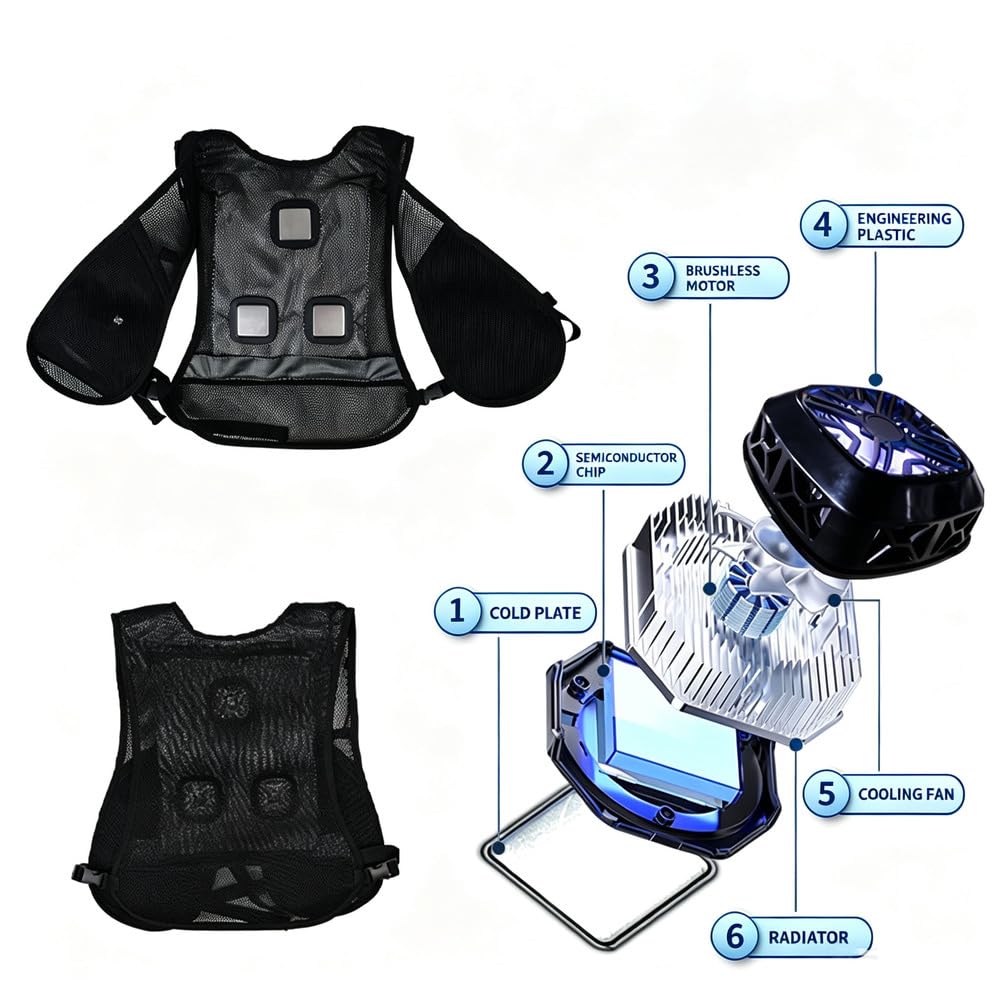 Chaleco Refrigerante Con Semiconductores, Chaleco De Aire Acondicionado Portátil Para Hombres Y Mujeres, Para La Construcción, Los Viajes Y Las Actividades Al Aire Libre En Los Calurosos Veranos