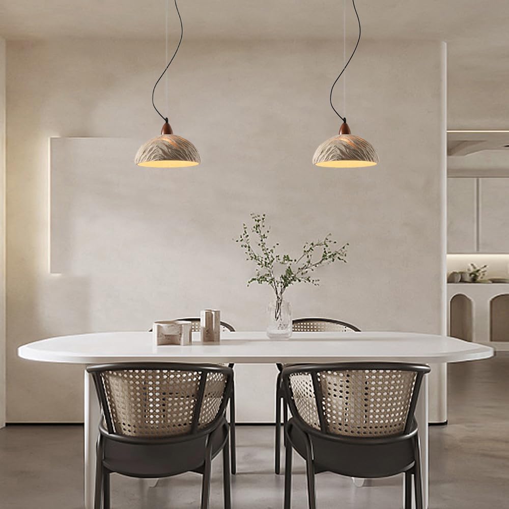 和風 侘び寂び ストーンペンダントランプ モダンウッド 寝室 ベッドサイドライト メタルサスペンションライト リビング ダイニングル