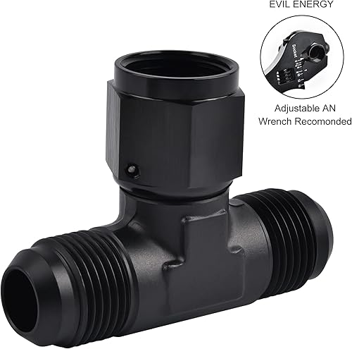 Miniatura 5 de EVIL ENERGY Adaptador de ajuste en T macho 10AN con AN10 hembra giratorio en el lado negro