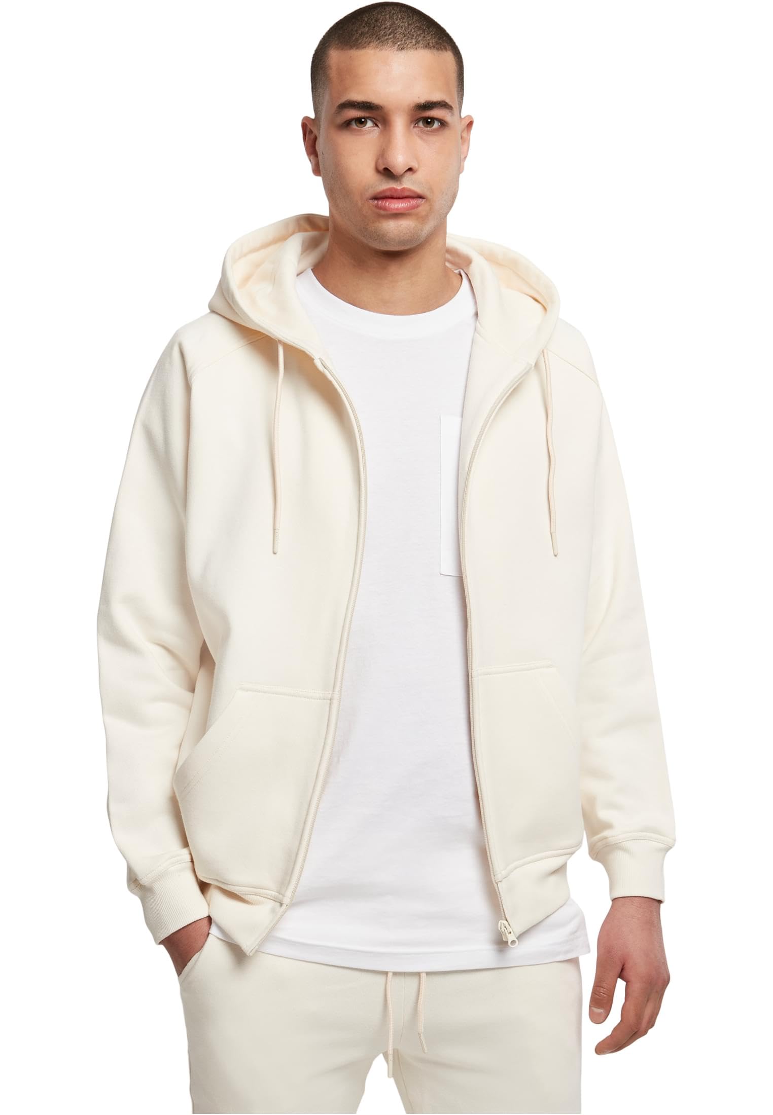 Urban Classics Men's TB014C-Zip Hoody Zip Hoody, whitesand, L
