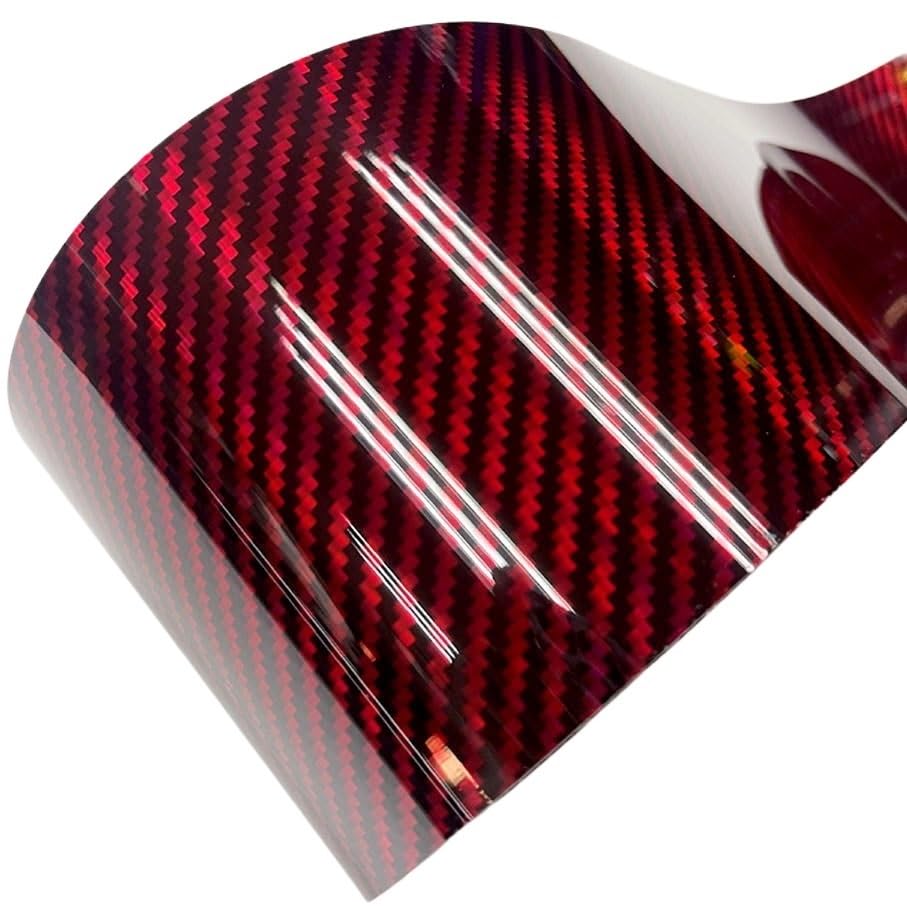 Taśma samoprzylepna winylowa Carbon Fibre, Winylowa folia samochodowa 5D Rainbow z włókna węglowego wielokolorowa w wielu rozmiarach(Red,10CM X 10M)