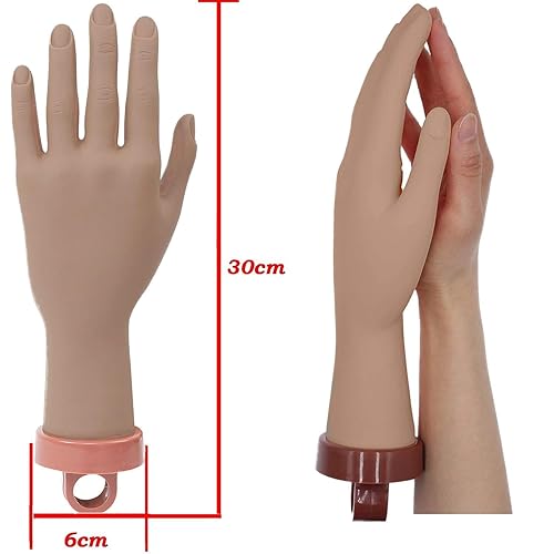 Miniatura 2 de Mano de práctica de uñas, mano de práctica para uñas acrílicas, manos de maniquí para práctica de uñas, manos falsas para entrenamiento de uñas,