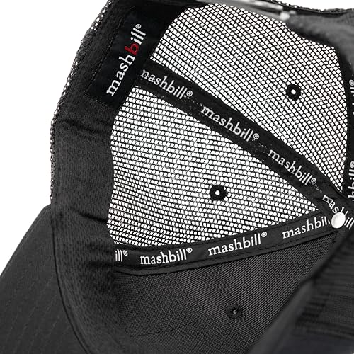 Image of MASHBILL Trucker Hat with Distressed American Flag Patch - Adjustable Snapback Patriotic Cap for Men Women