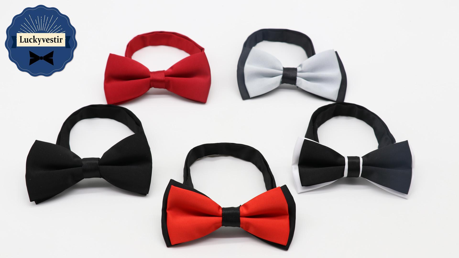 Luckyvestir Black Bow Tie for Man, Mens Bow Tie, Adjustable Bow