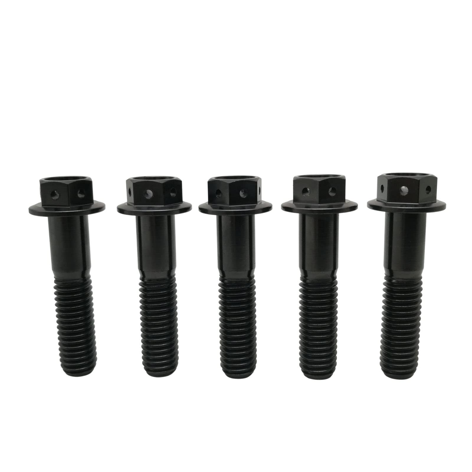 RISON Titanium Bolts - Hex Head Black GR5 Titanium Screws M10x1.25x60mm Pack of 5