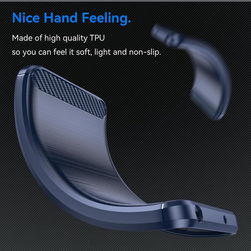Image of NPRC Hybrid Ultra Slim Protective Case TPU Non-Slip Carbon Fiber Texture Shockproof Case Cover for Moto G84 - Blue