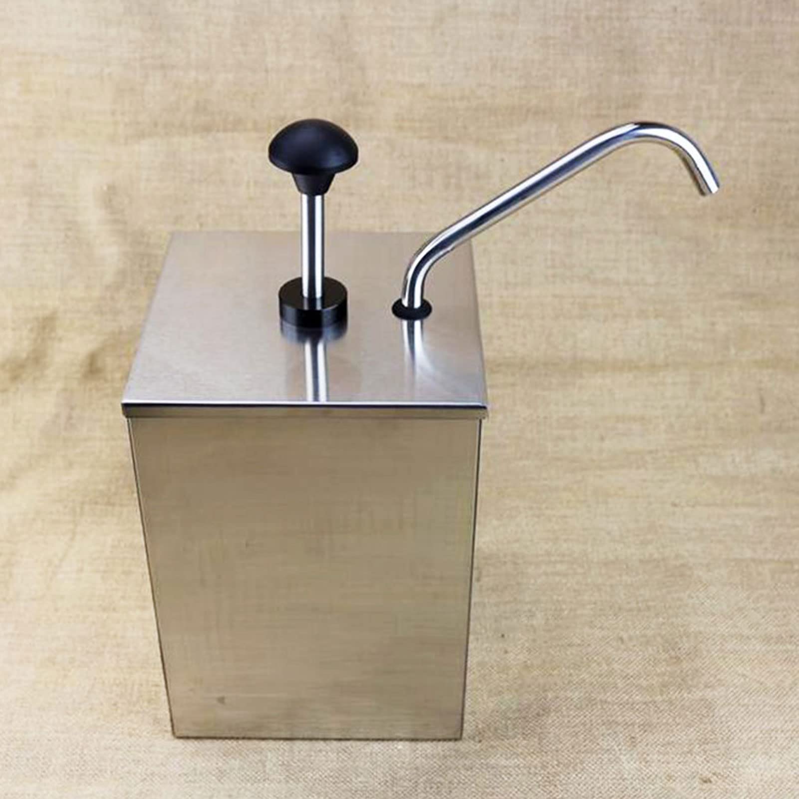 Aramox Dispenser per Pompa per di Soia Dispenser per Pompa per Sciroppo in Acciaio Inossidabile Pressa Manuale a Testa Singola da 4 Litri Barattolo Staccabile per Ristoranti, caffè, Snack Bar e
