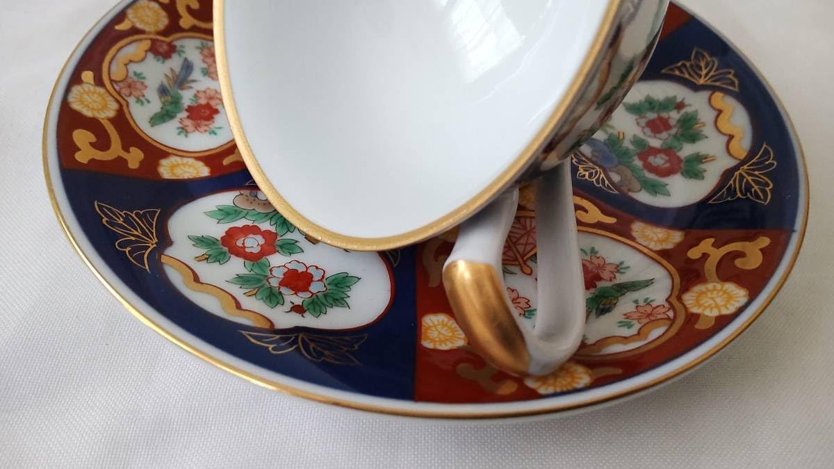 明治時代 九谷 上出造 手描き蓋つき煮物椀 風景画 蒔絵装飾 明治