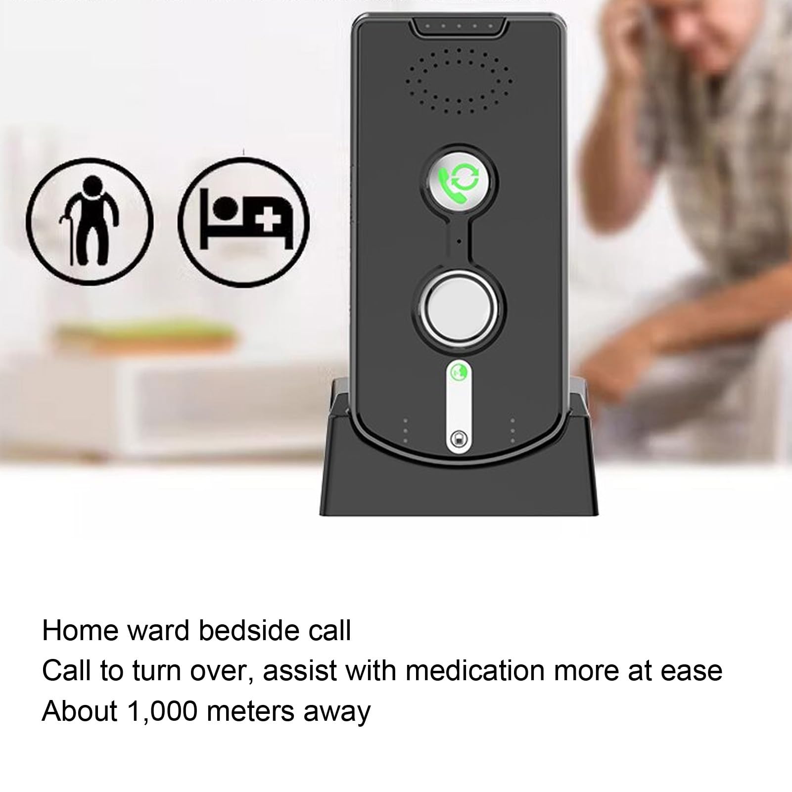 Intercomunicadores Inalámbricos para el Hogar 1000m Rango de Rango Activado a 2 Vías Intercomunicador de Voz para la Casa de la Casa de la Casa de la Casa de la Casa a la (Black)