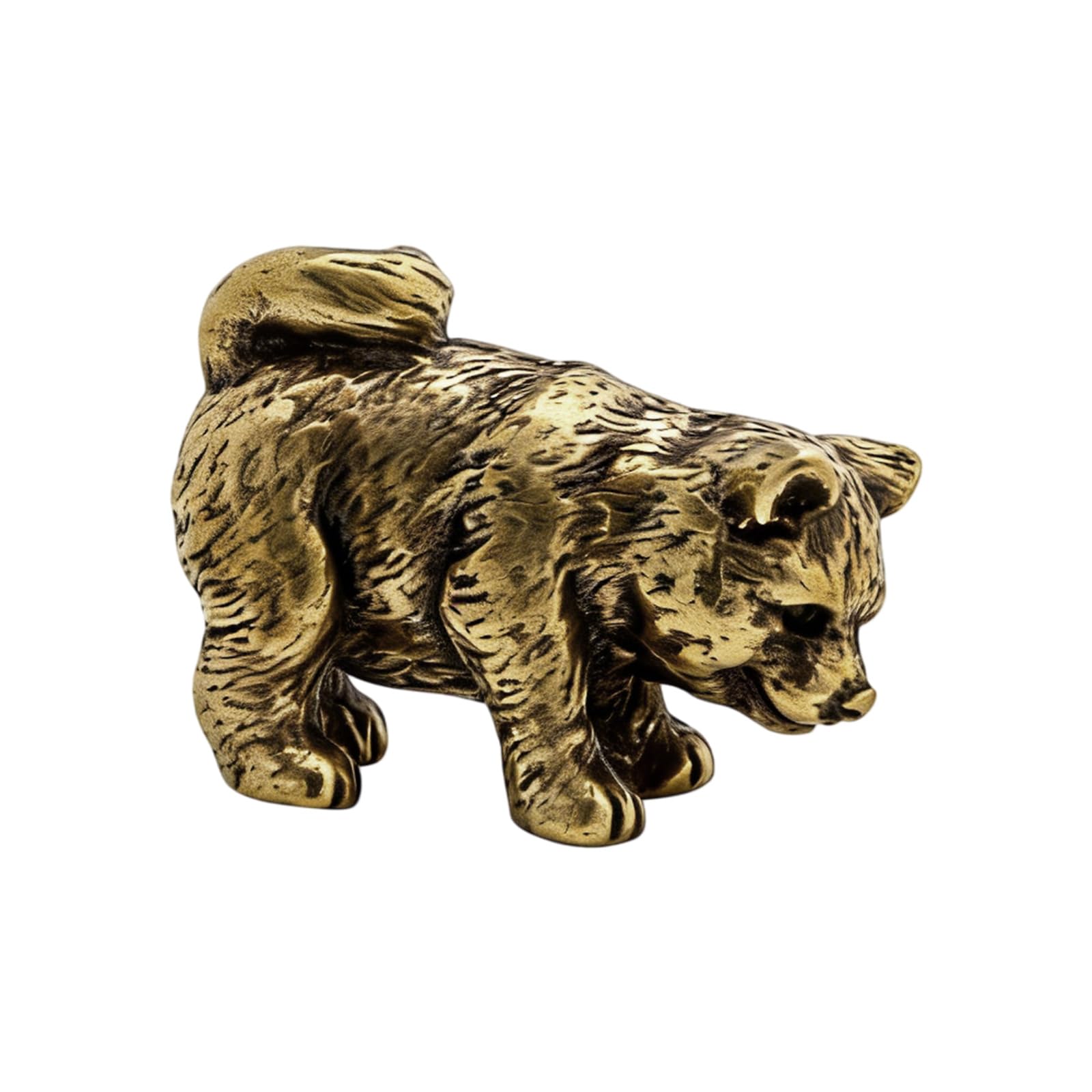Tsophreniq Brass Chinese Rural Dog Statue Traditional Zodiacs Animal Miniature Figurine Decors for Home Offices Desk Display Ornament Cultural Gift Decors