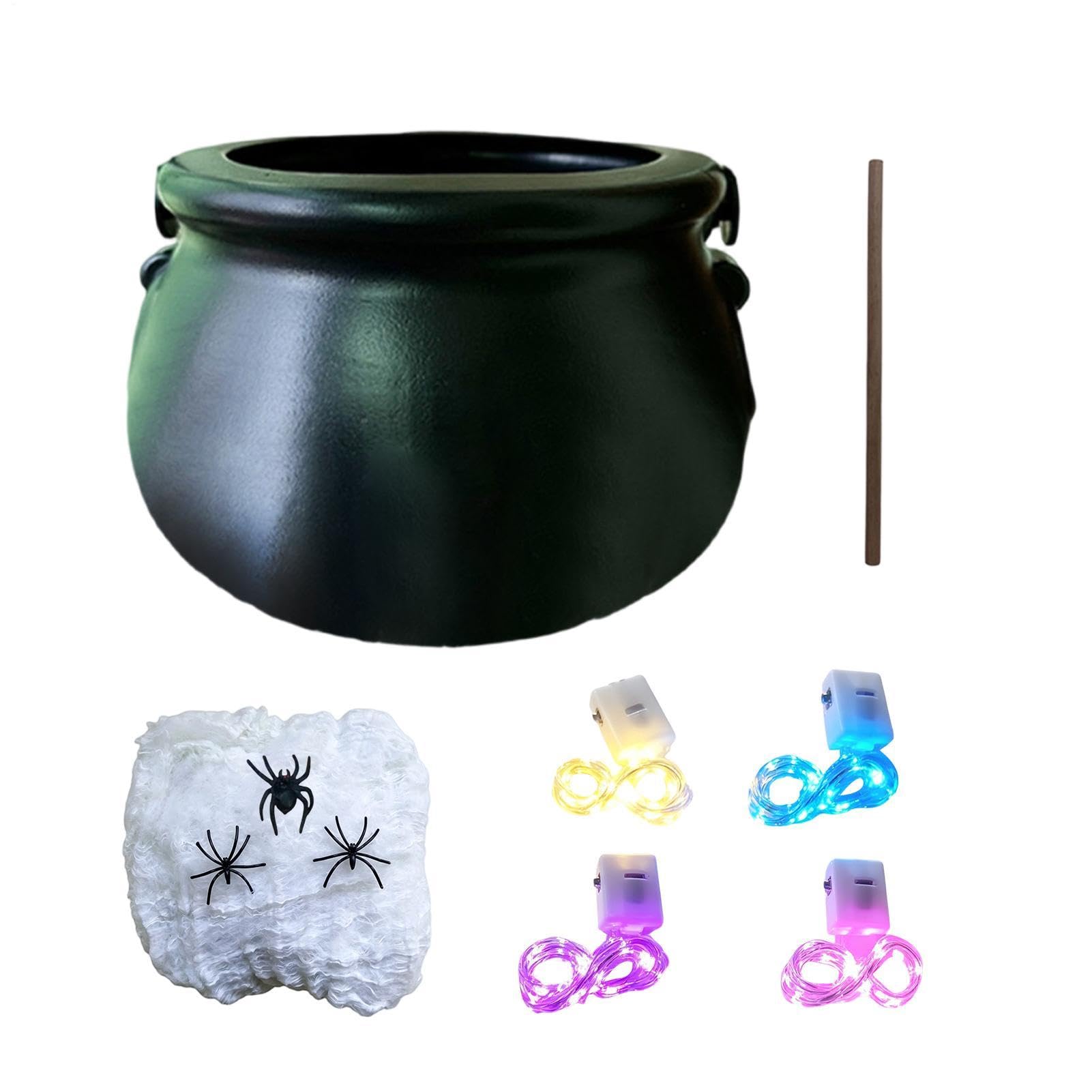 Caldero Halloween luminoso decorativo infantil y familiar para fiestas temáticas de otoño