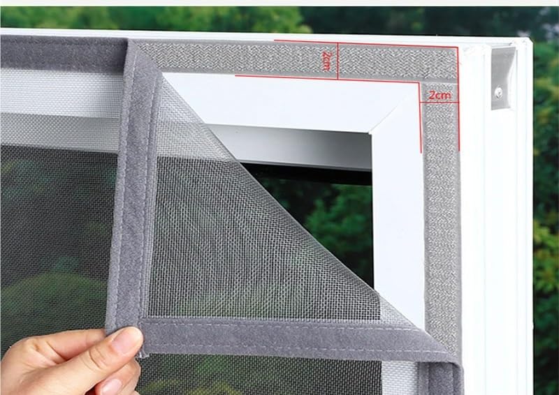 Mosquitera gris para ventana 150x130 cm autoadhesiva de red fina 3