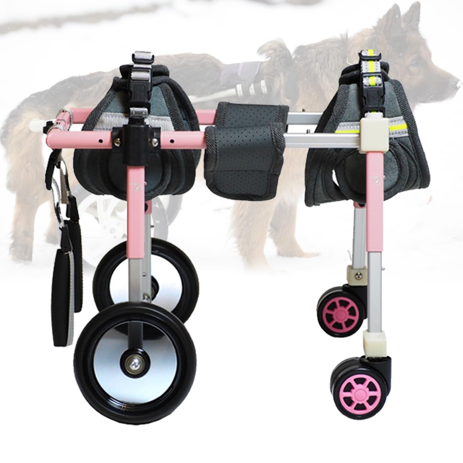 Fauteuil roulant pour chien handicapé à 4 roues réglable et léger
