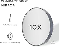 Vista 2 de Zadro Espejo de punto compacto, potentes aumentos de 10X/15X o 20X, espejos de viaje con ventosas, mini espejo de tamaño monedero para maquillaje