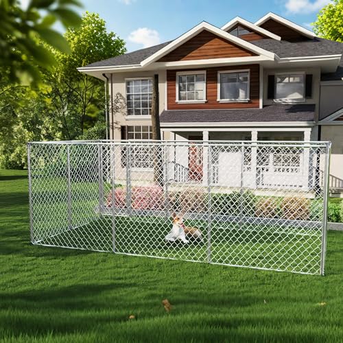 UISEBRT Hundezwinger Hundehütte Outdoor Hundehaus 400x200x150 cm Hundekäfig Welpenlaufstall Verschließbares Riegelsystem und Sicheres Design