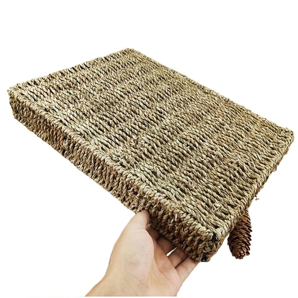 Accessori per la conservazione camera da letto Cestino portaoggetti in paglia intrecciata con alghe Vassoio for snack Cestino portaoggetti for gioielli Cosmetici Cestino portaoggetti da scrivania for