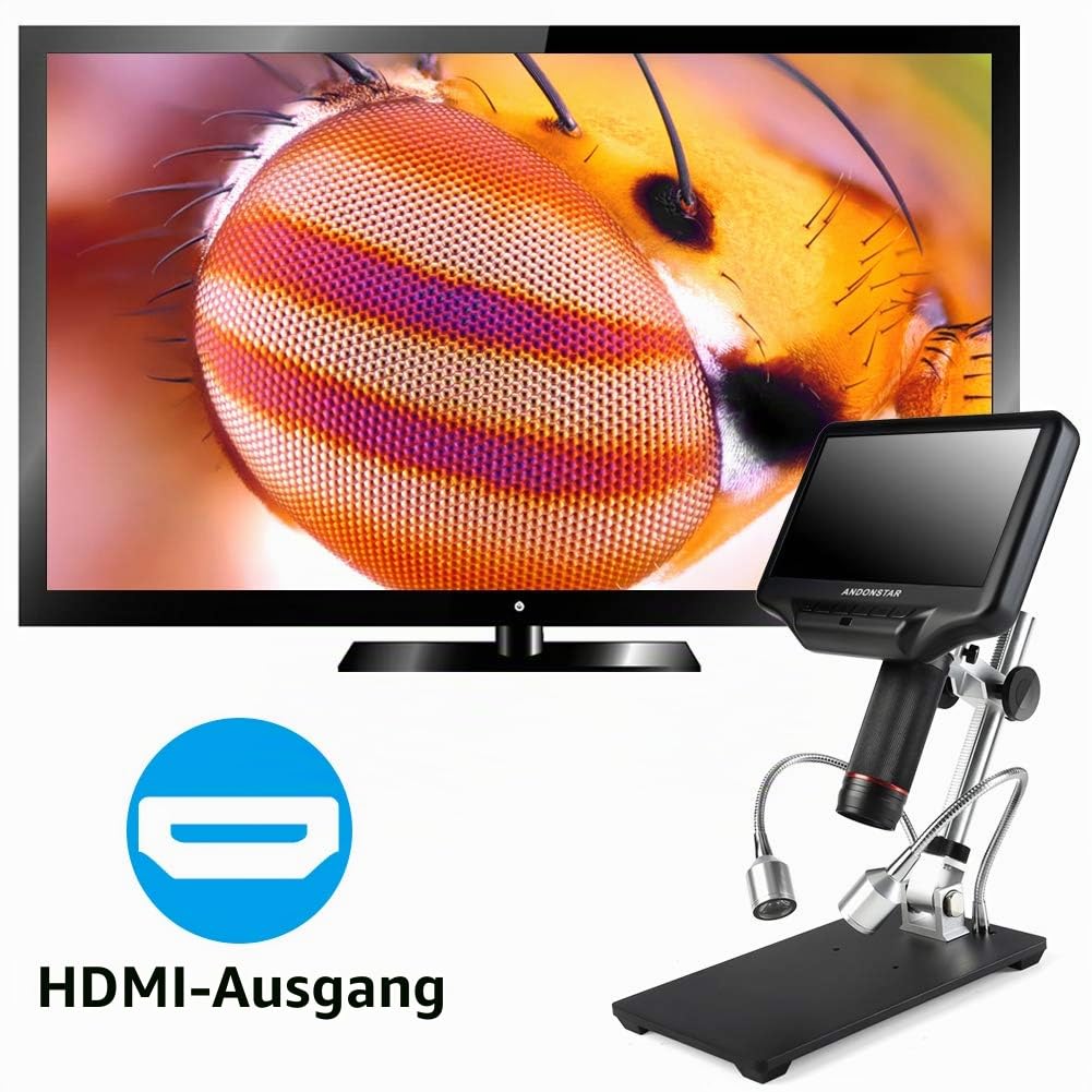 Andonstar AD407 3D HDMI Löten Digital Mikroskop mit 4MP UHD und 7 Zoll Einstellbarer LCD Bildschirm USB Video Mikroskope für Telefon Reparatur SMT SMD DIY