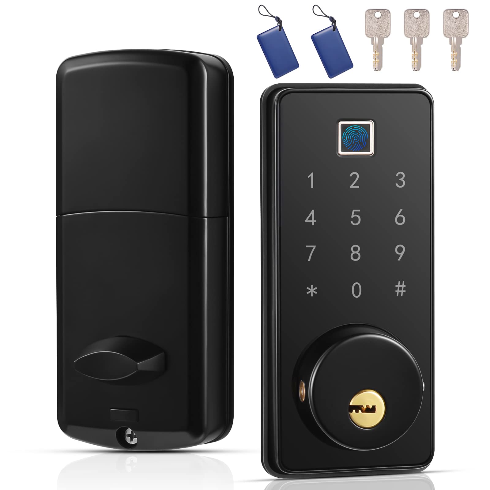Buy Smart Deadbolt, Woulett Fingerprint Electronic Deadbolt Door Lock with KeypadBluetooth