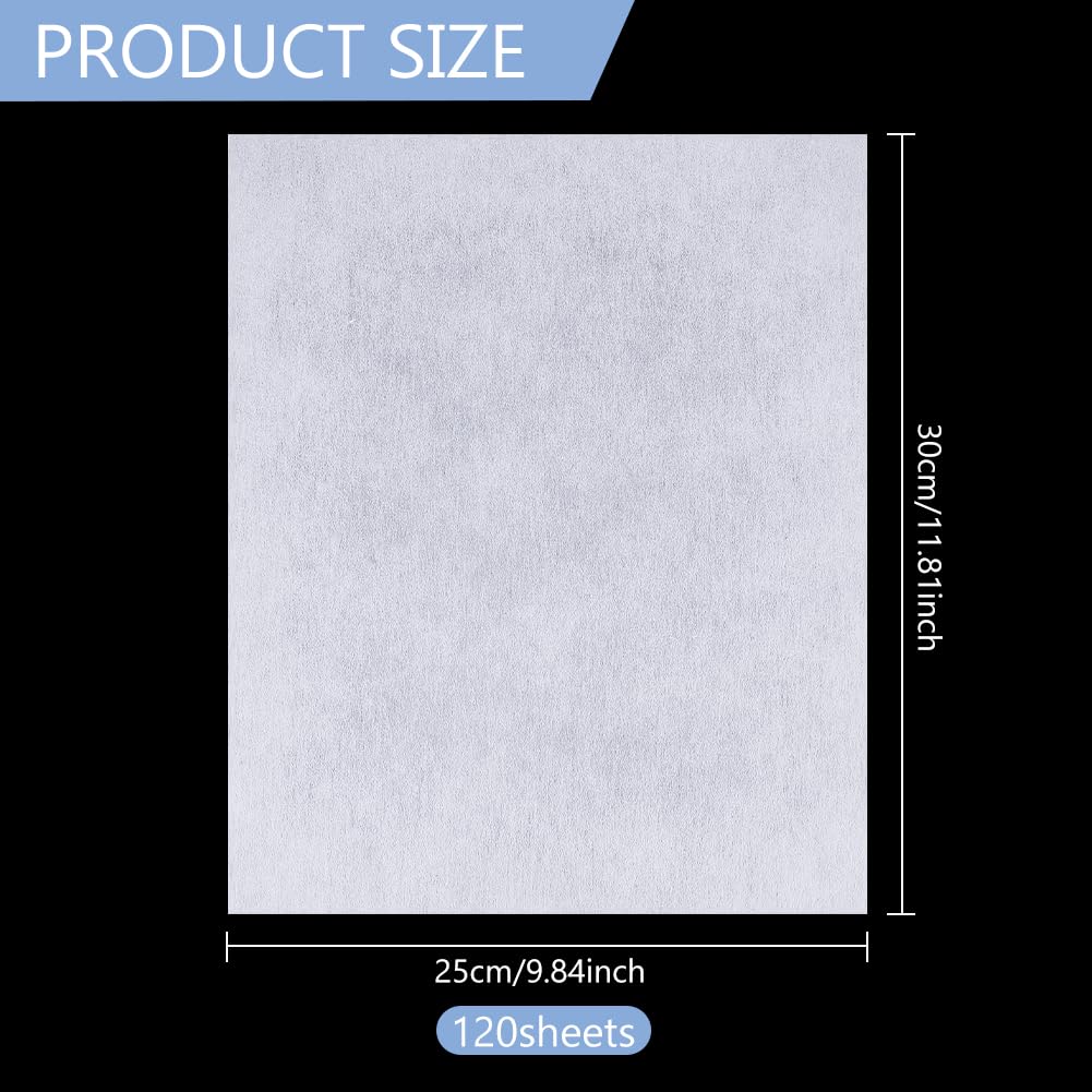 BENECREAT 120 Sheets No Show Mesh Embroidery Stabilizer Backing, 9.8x11.8 inch Precut Sheets for Machine Embroidery and Hand Sewing