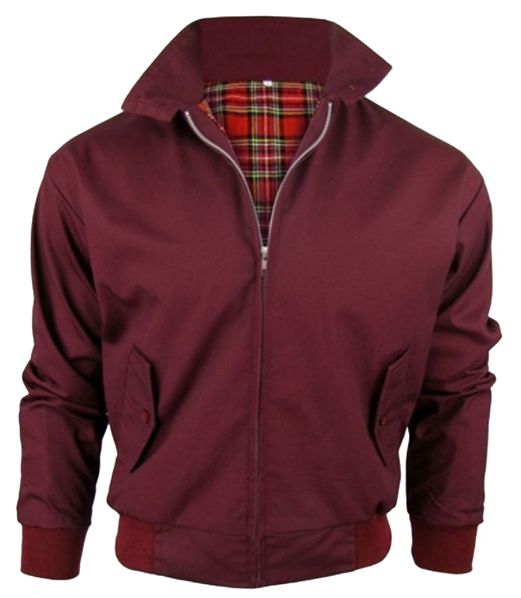 G5 APPAREL Boy's Classic Harrington Bomber Jacket - Tartan Lining for Kids Wine