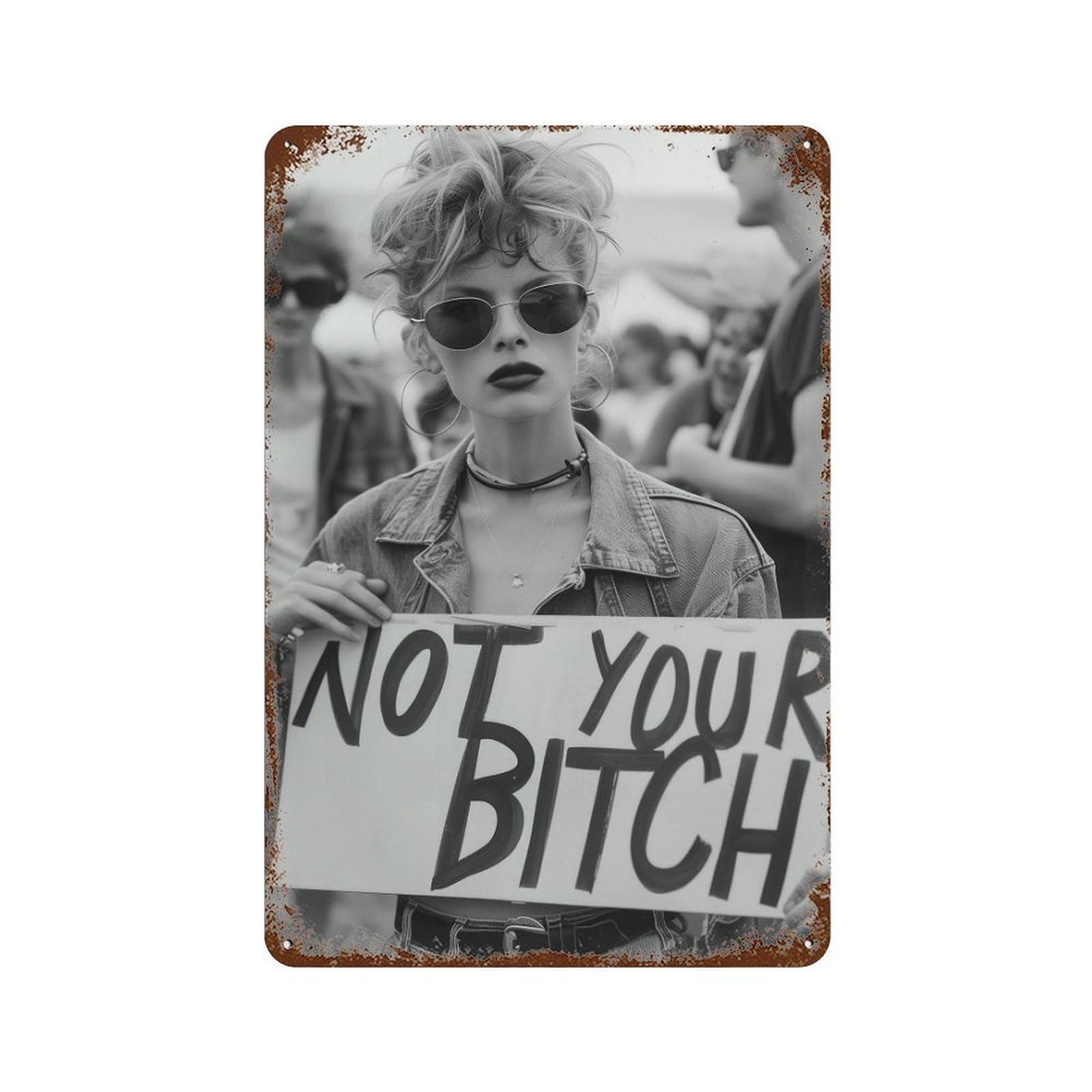 xiaoxiaoshen Feminist Wall Art_ 70s Women Protest Wall Decor Art Metal Tin Poster Modern Home Decor Art Home Bar Shop Decorations Vintage Sign 30x20cm