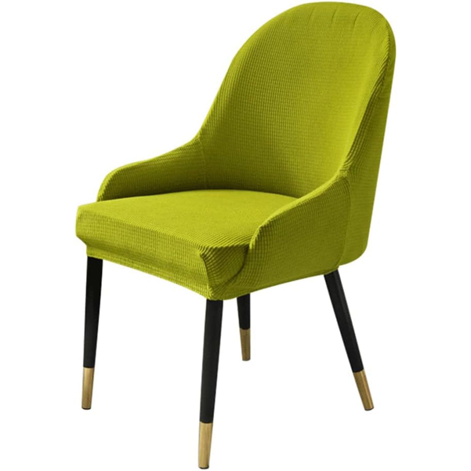 Leomix Set of 2/4 Curved Low Back Dining Chairs Cover, Modern Accent Computer Chair Cover Arc Shaped Armrest Counter Chair Slipcover,K,4pack