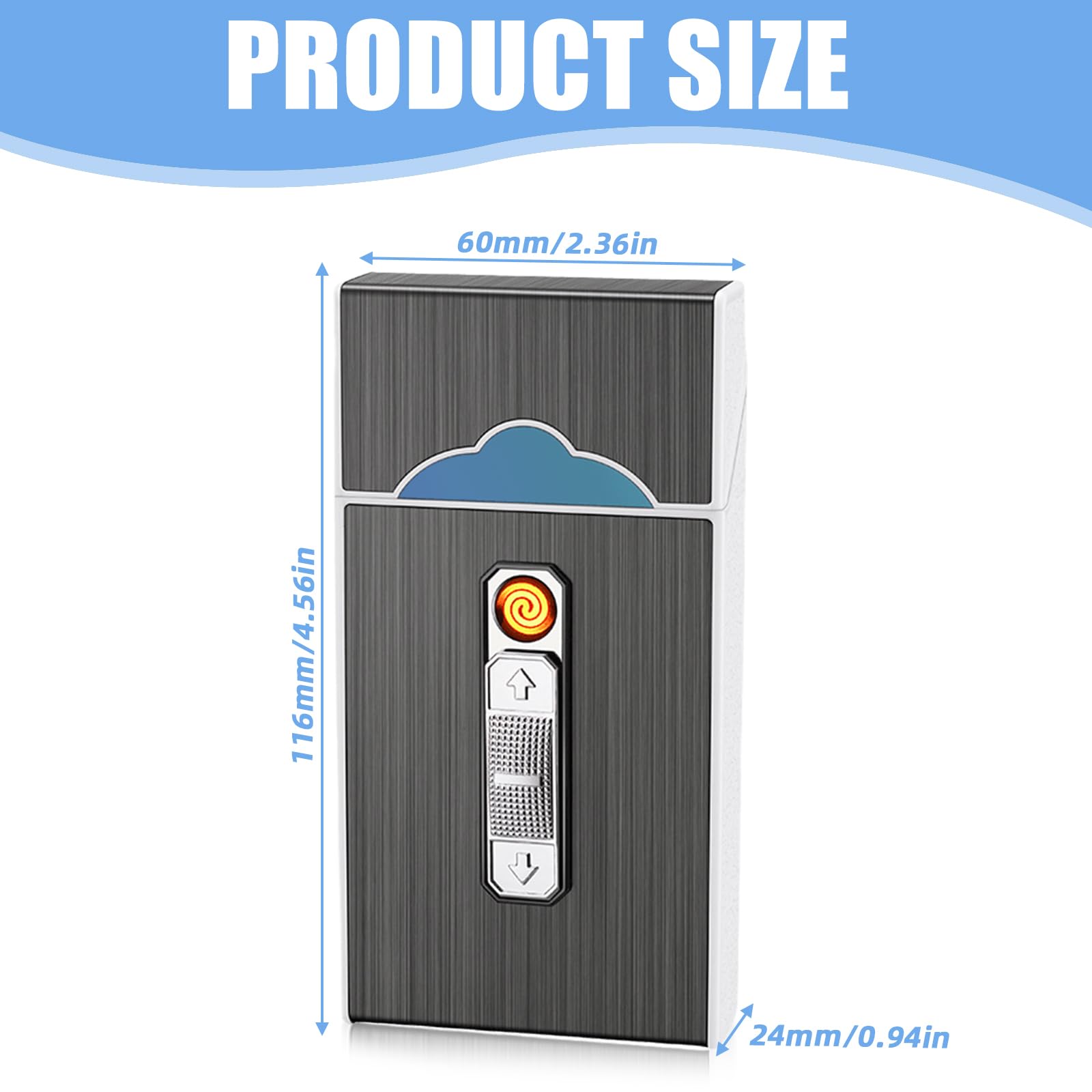 2er Set Zigarettenetui Mit Feuerzeug - Aufladbare Alu-Box Wasserdicht Für 20 Zigaretten