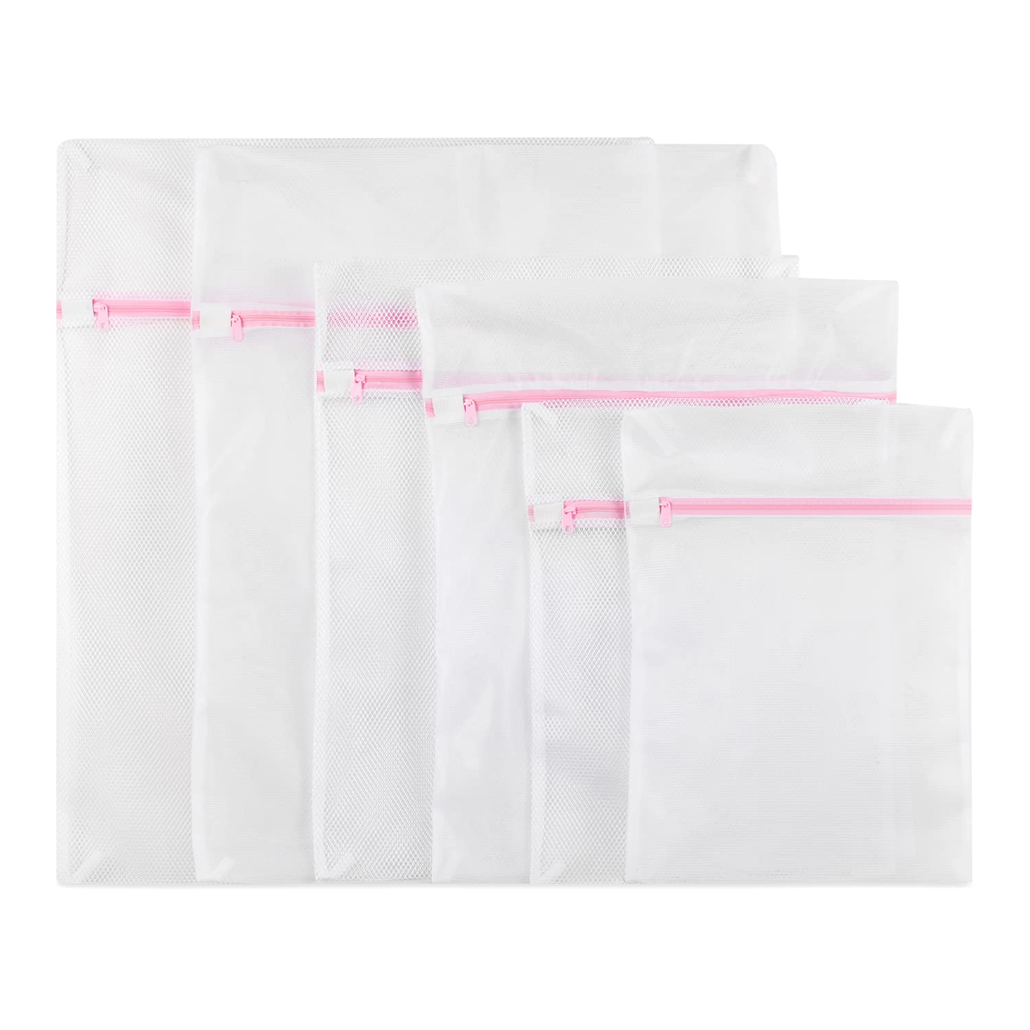 Mesh Laundry Bags, Zippered Washing Machine Wash Bags Large Fine Mesh Bag, Reusable and Durable Mesh Wash Bags for Delicates Blouse, Hosiery, Underwear, Bra, Lingerie Baby Clothes (6 SET)