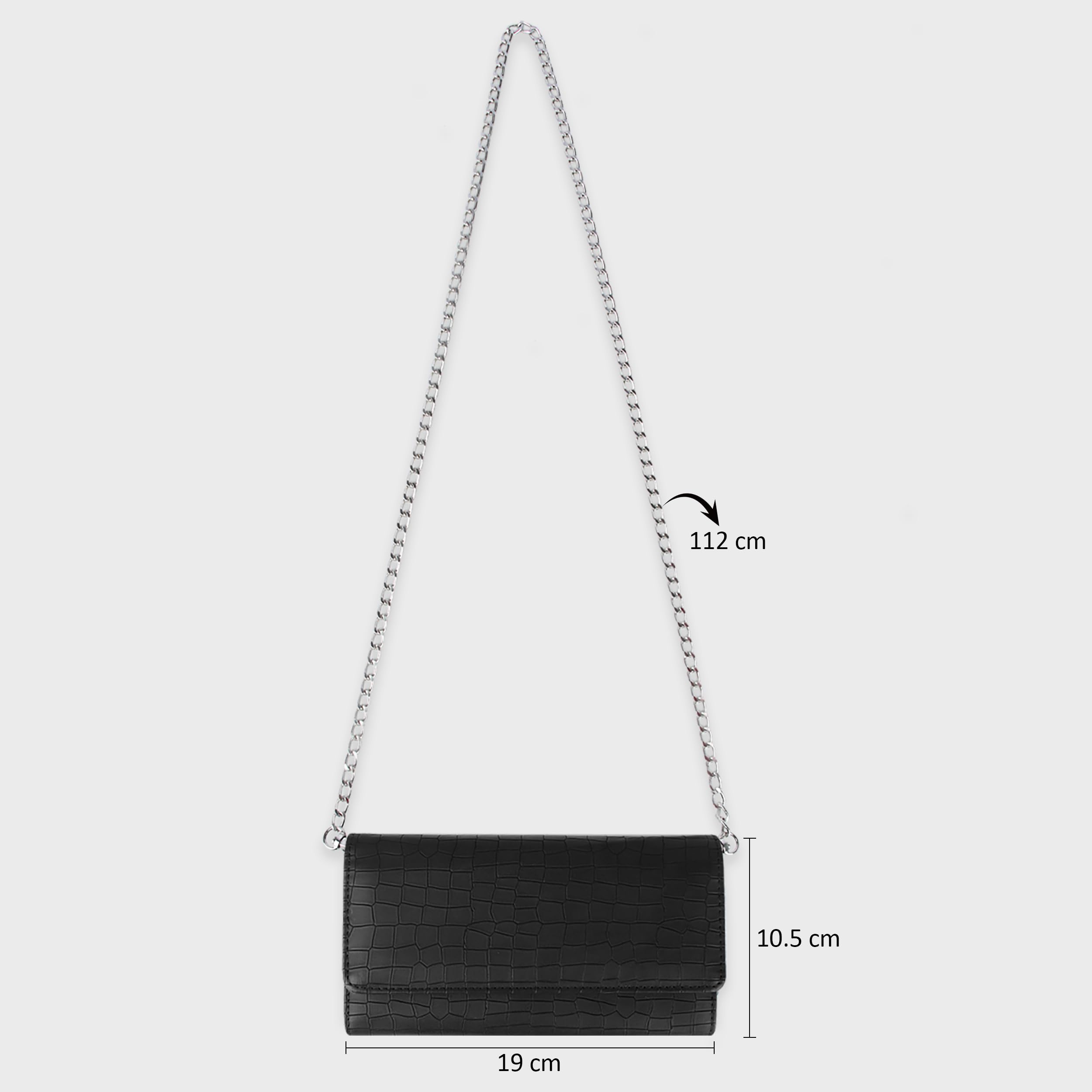 The Wallet Store Croco Design Sling Bag - Black