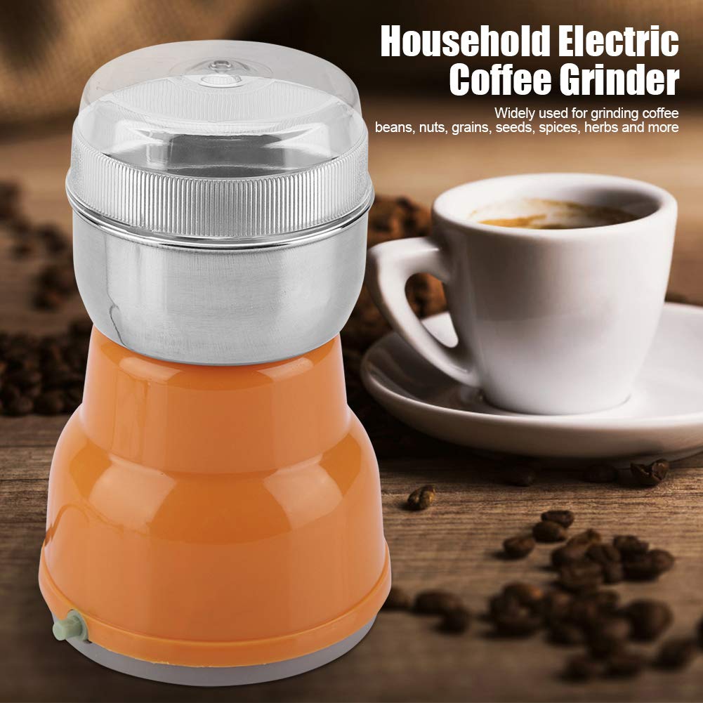 JFNHUTL Moulin à café électrique avec Lames en Acier Inoxydable, Moulin à Grains de café Portable, Moulin à café, Moulin à épices pour Grains de café, poivrons, Herbes, Noix, cér