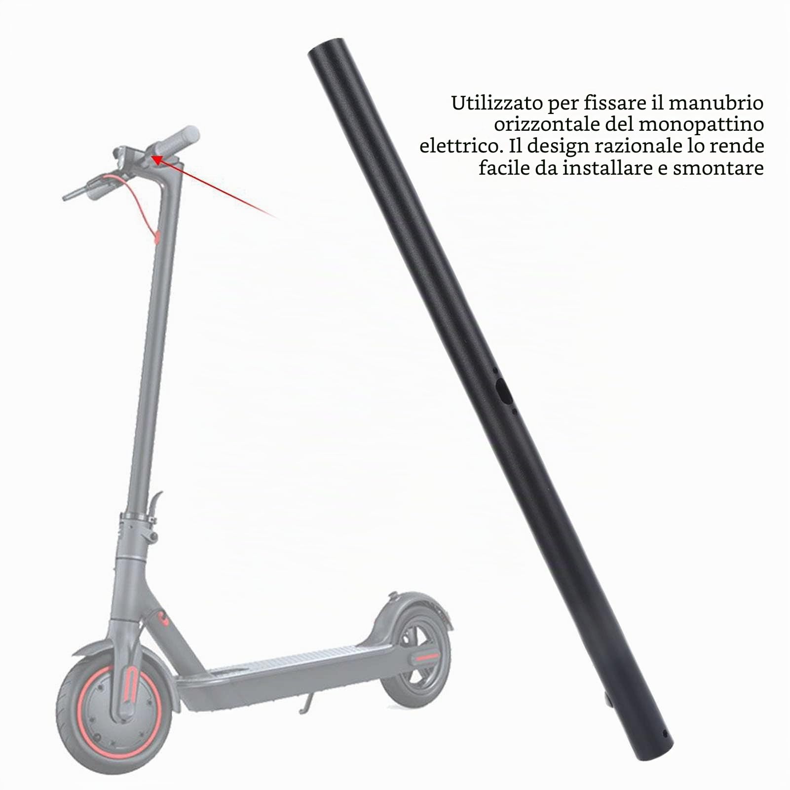 Manubrio per Scooter Elettrico, Manubrio Universale Durevole in Acciaio Inossidabile antiruggine Resistente alla corrosione per Scooter Elettrico Mijia M365