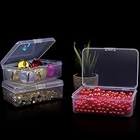 Vista 7 de Contenedor de almacenamiento de cuentas de plástico transparente, 12 unidades de contenedores de almacenamiento de plástico con tapas, Caja