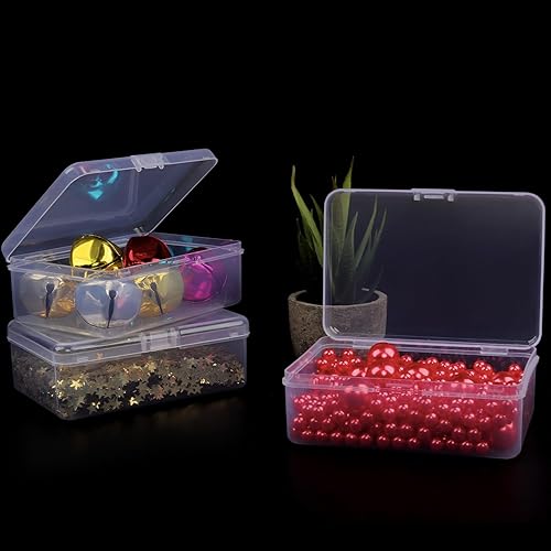 Miniatura 7 de Contenedor de almacenamiento de cuentas de plástico transparente, 12 unidades de contenedores de almacenamiento de plástico con tapas, Caja de