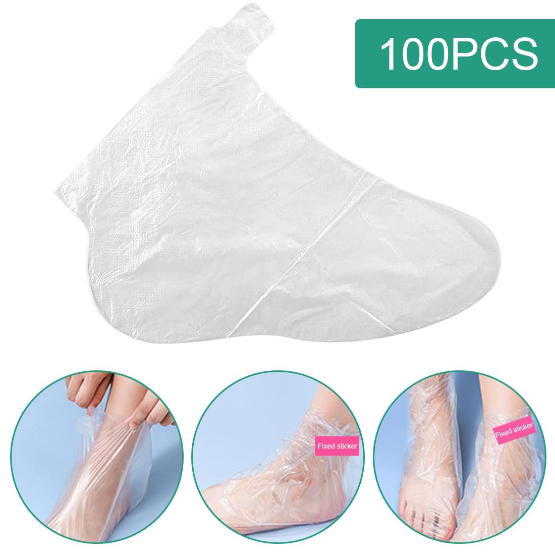 WeddHuis 80 pcs Funda desechable para pies bolsa para depilación en spa caliente bolsa para el cuidado de los pies