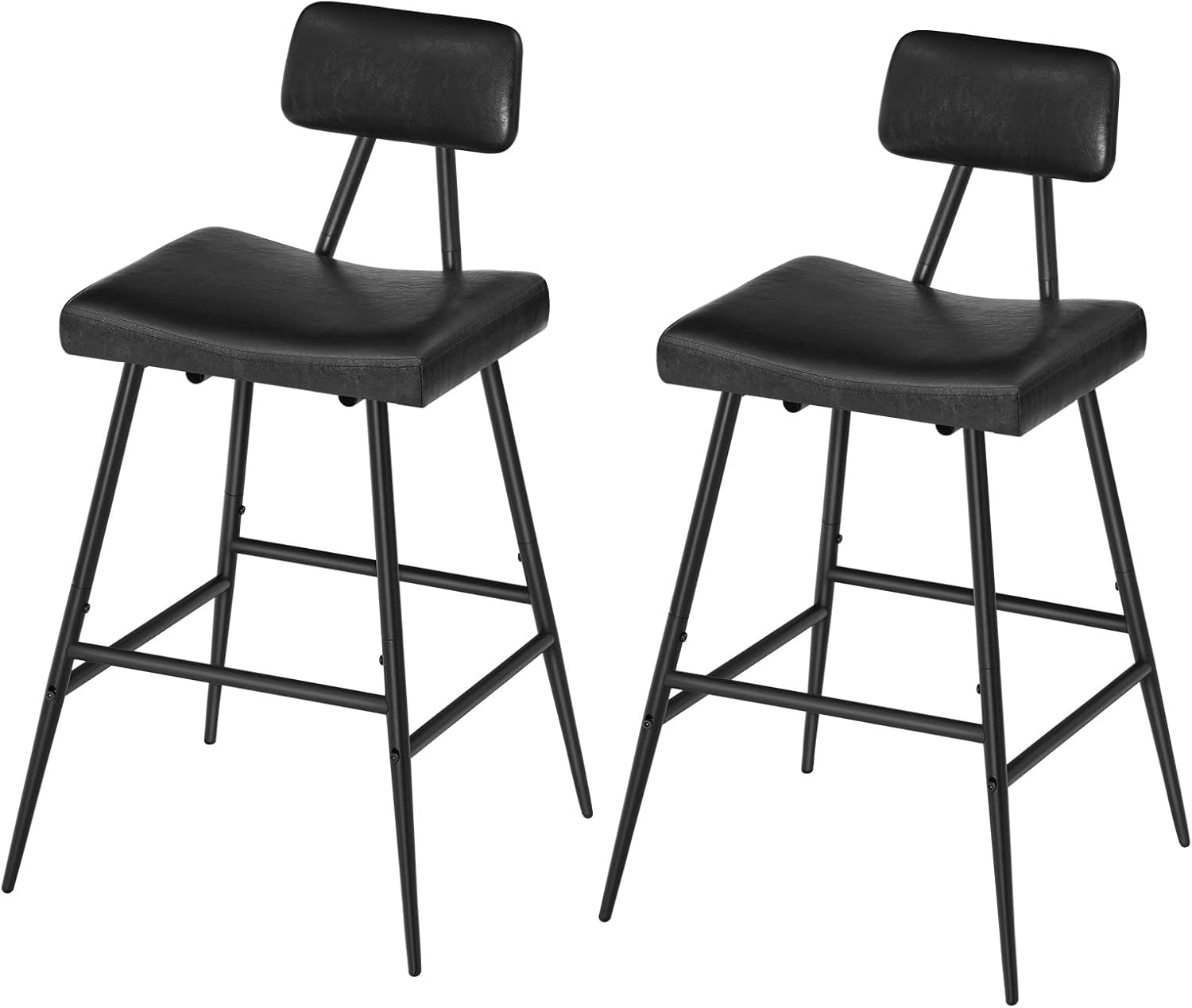HOOBRO Bar Stools, Set of 2 Bar Stools, PU Upholstered Height Bar Chairs, Kitchen